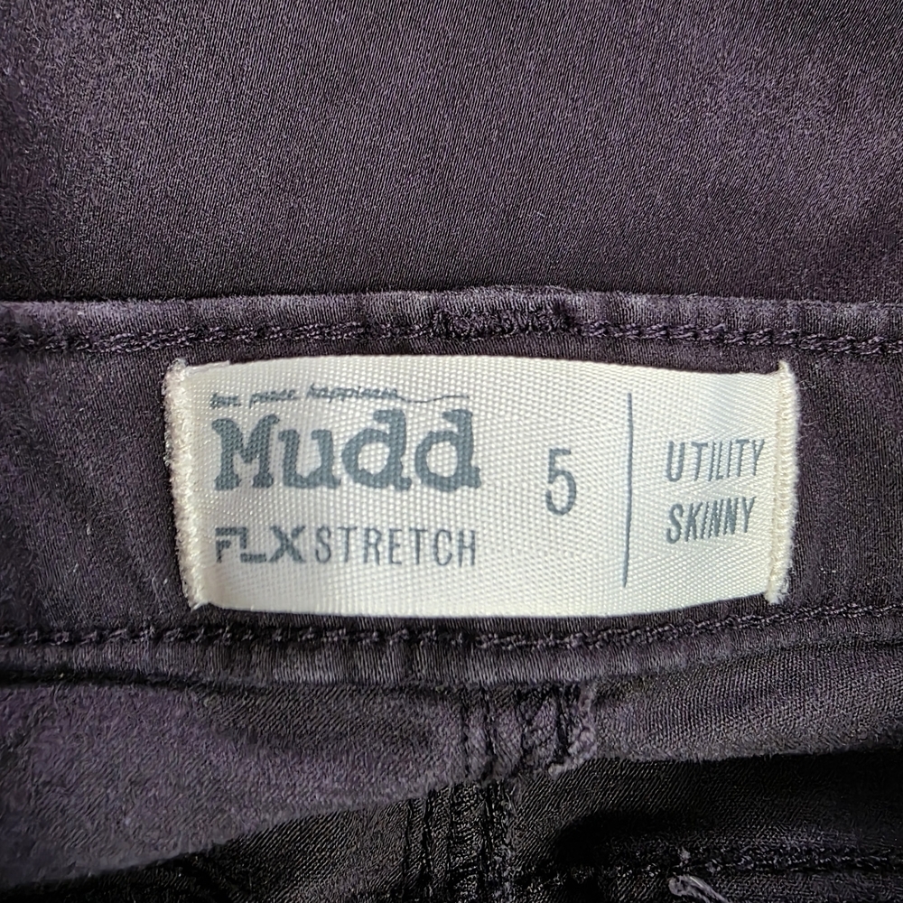 Mudd Women's FLX Stretch Jeans Casual Solid Purple Indigo Skinny Sz 5 - Picture 11 of 12